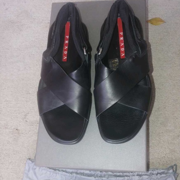 PRADA Linea Rossa Sport Men\'s/Unisex\'s Blk Sandals